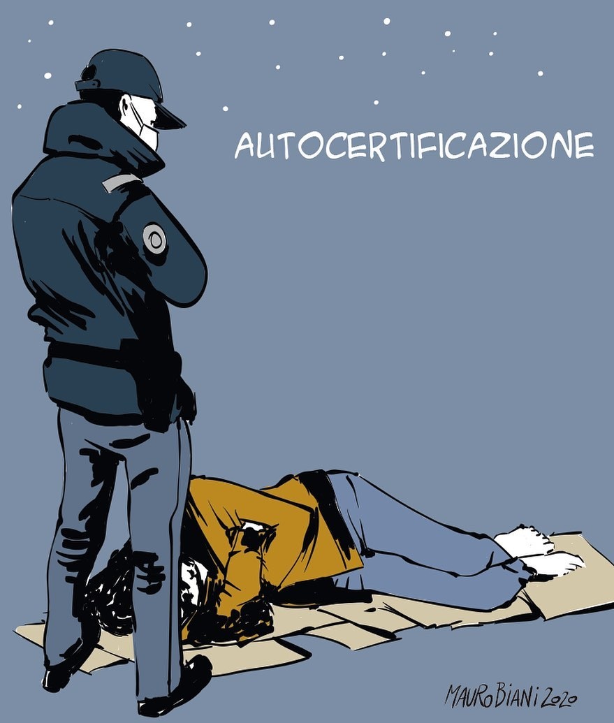 AndreaMarano11's tweet image. #indigenti visti dalla matita graffiante di @maurobiani 🌹✊🏿✊🏻✊🏽