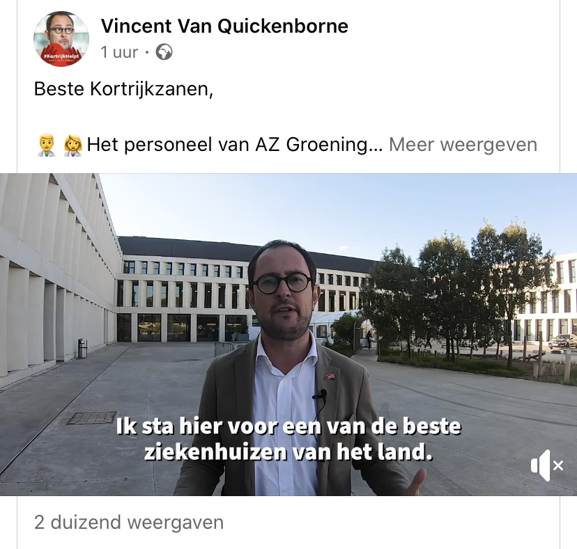 daveallegaert's tweet photo. Wie zijn wij om de burgemeester tegen te spreken?! 
Morgen zijn we er weer, met meer #veiligezorg 
#ziekenhuis #Kortrijk #welkomterug https://t.co/4qN5SPkycf