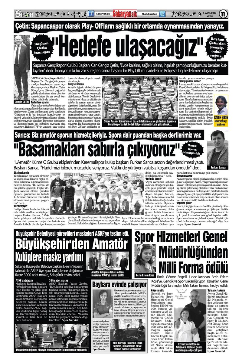 Sakarya Halk Gazetesi’nde yayınlanan haberimiz