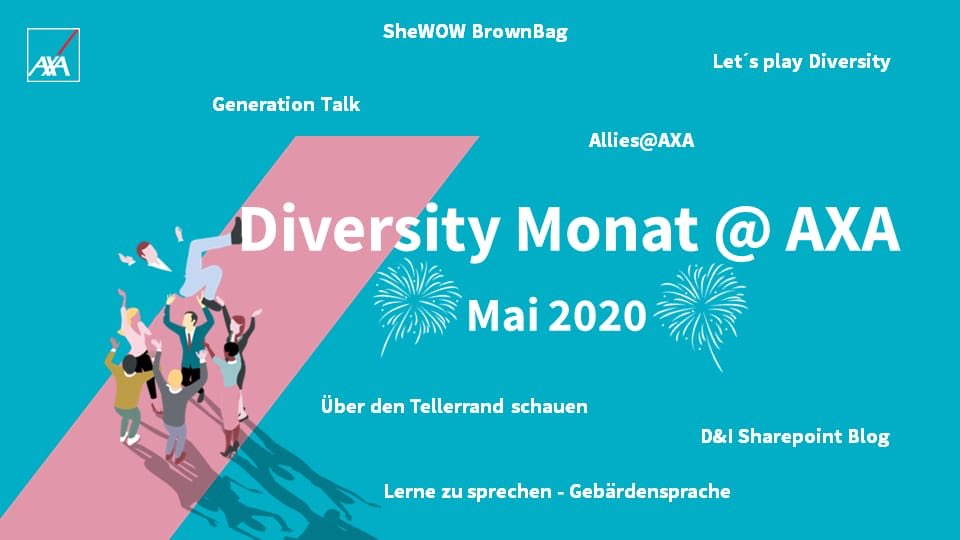 Jetzt erst recht - im Monat Mai laden wir ganz AXA ein, an einem Feuerwerk von Aktionen zu #diversity teilzunehmen. Für alle etwas dabei - zB @blueplexi Sirka Laudon mit einem #shewow BrownBag lunch. Jeder kann auch im #Homeoffice teilnehmen. Seid Ihr dabei? #axa  #knowyoucan