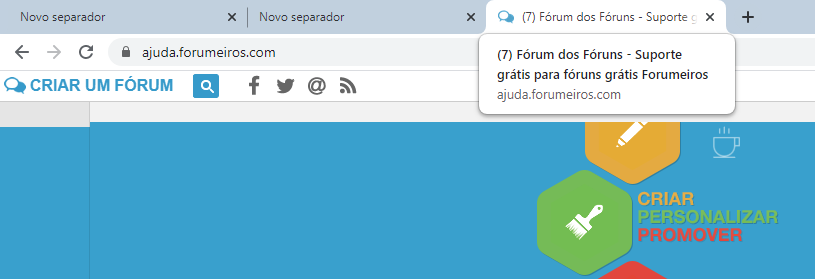 Segunda novidade da semana: agora é possível visualizar o número de notificações na aba do navegador. 🥳 #forumeiros