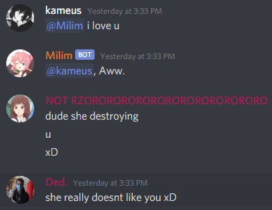 KureijiUnit's tweet photo. What happens when multiple people want to hit on a bot?
Well... https://t.co/YNUNAlijTo
