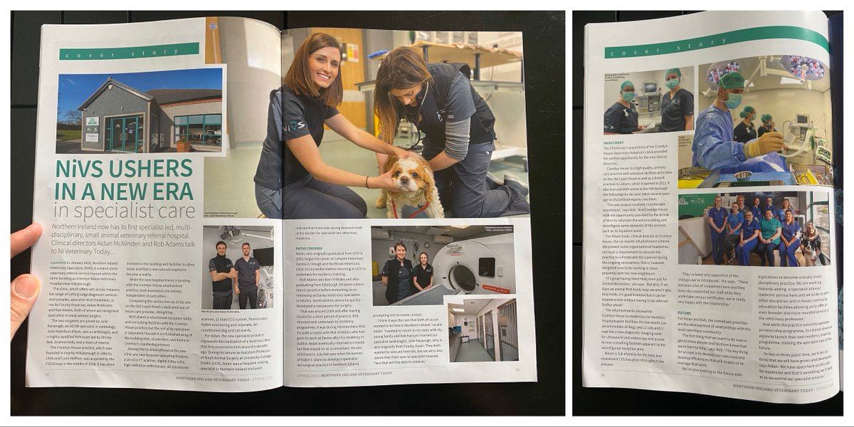 NiVetSpecialist's tweet photo. Great to have the practice featured in Northern Ireland Veterinary Today's Spring edition - check it out! https://t.co/DJLpYE1AYx