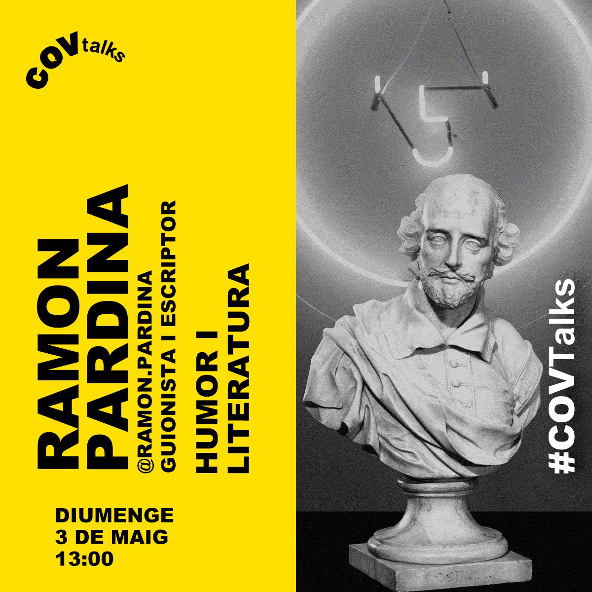 COVtalksIG's tweet photo. 😂📝 Humor en guions de TV vs humor en la literatura. Quin és el procés de creació de cada cas? Són semblants?

Avui a les 13h ens en parlarà el guionista i escriptor @RamonPardina

▶️ Segueix-la en directe a https://t.co/nvxMS1Ukkb
🧠 I a partir de demà a https://t.co/LjaEYLHYQS https://t.co/5NaIOOKXmG
