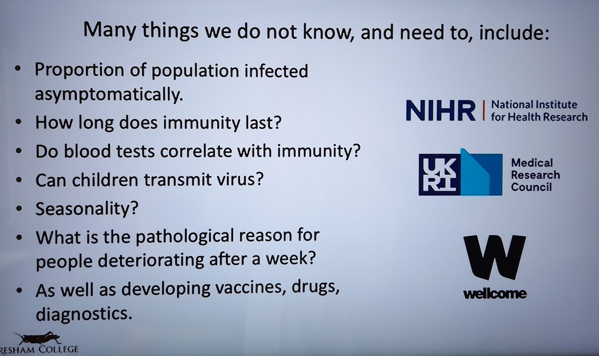 Things we do not know, and need to....<a href="/CMO_England/">Professor Chris Whitty</a> @GreshamCollegehttps youtu.be/3BdPKpWbxTg <a href="/NIHRresearch/">National Institute for Health and Care Research</a> <a href="/UKRDLeaders/">UKRD</a>