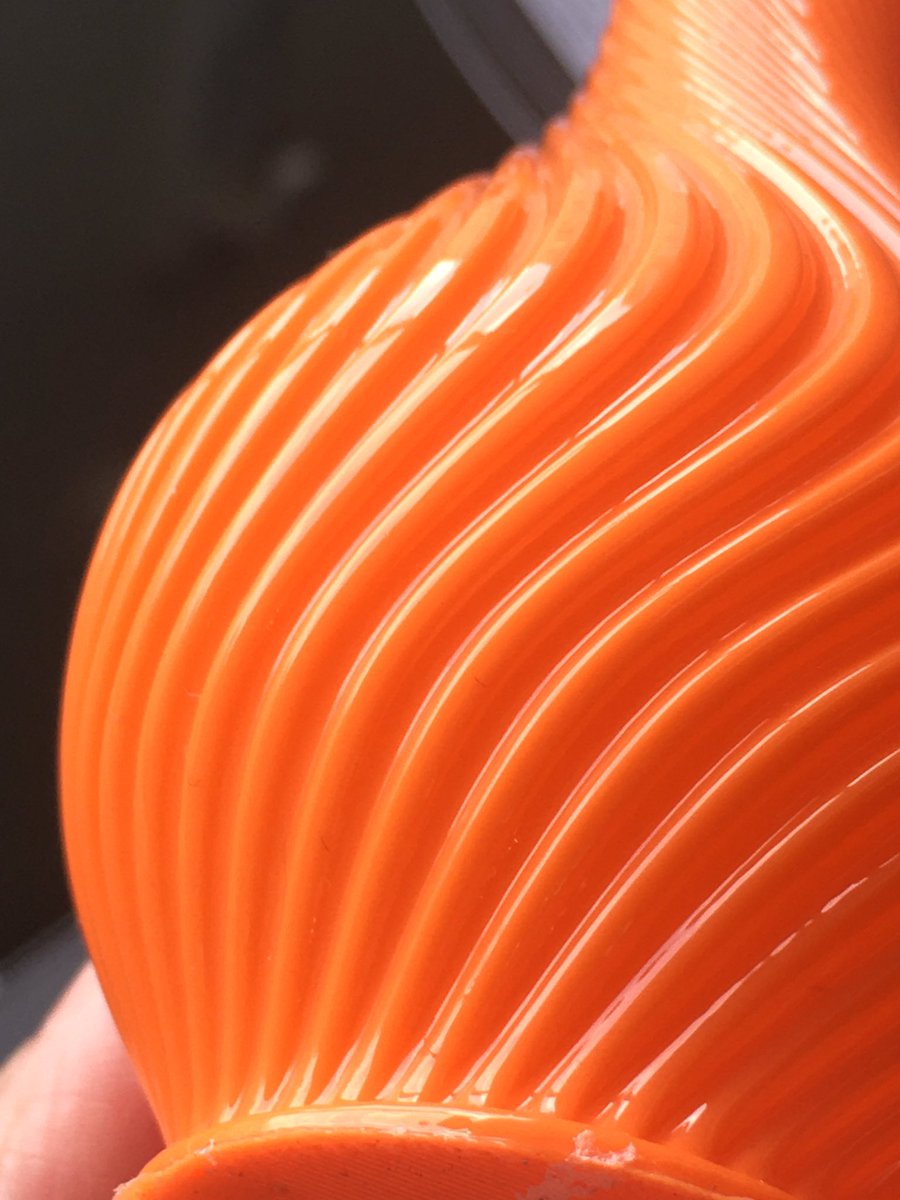 infinity3dp_JP's tweet image. #Polysher はすごい‼️なめらか～～～
・NewX1で積層ピッチ0.2mm
・フィラメントは #Polymaker さんの #Polysmooth オレンジ
#Infinity3DP