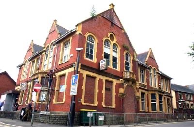 2.14/ Celynen Workingmen’s Institute and Memorial Hall. Early 1900s complex of buildings paid for by miners subscription. Unsustainable after miners strike, council looked to replace it with a carpark. Campaign begun to save it. Now restored as an arts and entertainment venue.