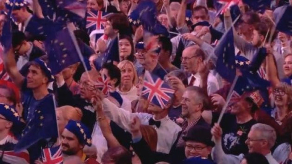 Markgrist4's tweet photo. @hugh_pimple Can you remember the 50,000 Eu flags handed out at the BBC  proms , 
If that isn’t anti Brexit !! https://t.co/WXQGSKsgrd