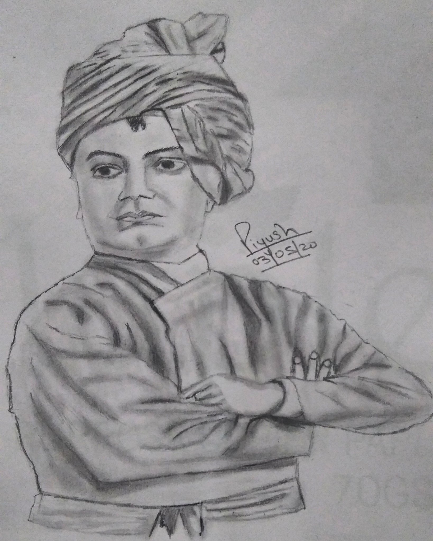 Pencil Sketch of Swami Vivekananda  DesiPainterscom