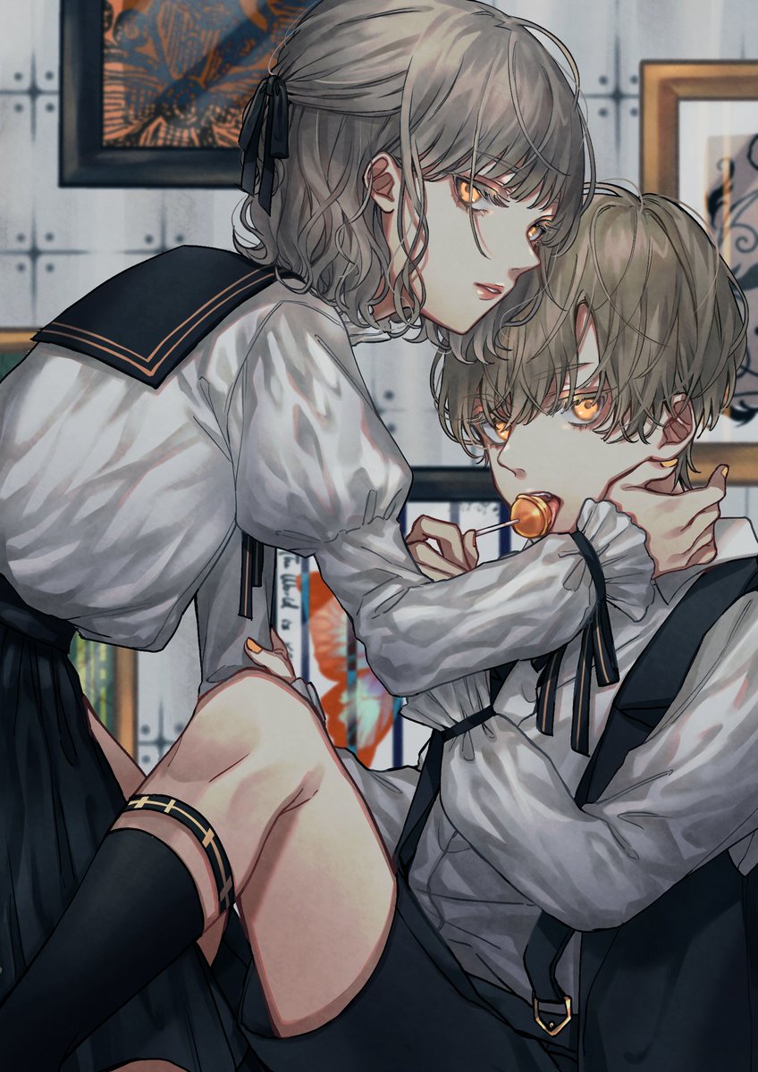 「#絵描き繋がれ 
少し前に相互さんお2人からバトン貰ったので〜!

創作・版権雑」|宮月あずきのイラスト