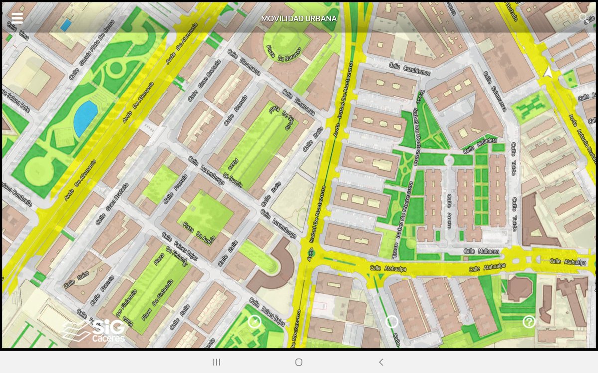 #caceres Anchuras de acerados por colores para mantener la distancia social mínima de 2 metros. 
En Visores 
➡️📱sig.caceres.es/callejero/movi…
Para PC🖥️ sig.caceres.es/visores/Movili…
APP Cáceres View 🌆
🌐play.google.com/store/apps/det…
Desarrollado en #QGIS <a href="/Ayto_Caceres/">Ayuntamiento Cáceres</a> #25añosdelsigdecaceres #gis