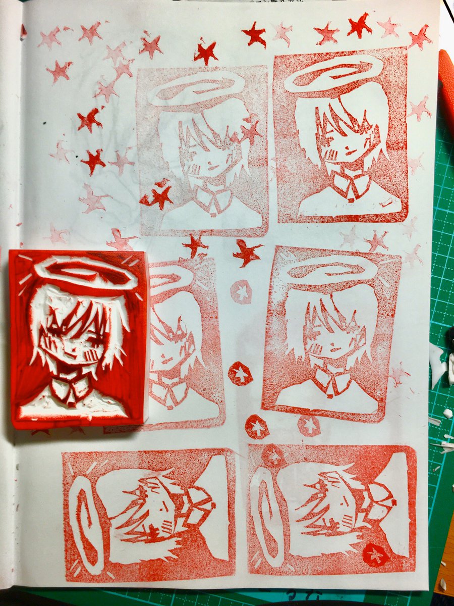 消しゴムハンコを作っていたら一日が終わっていました 