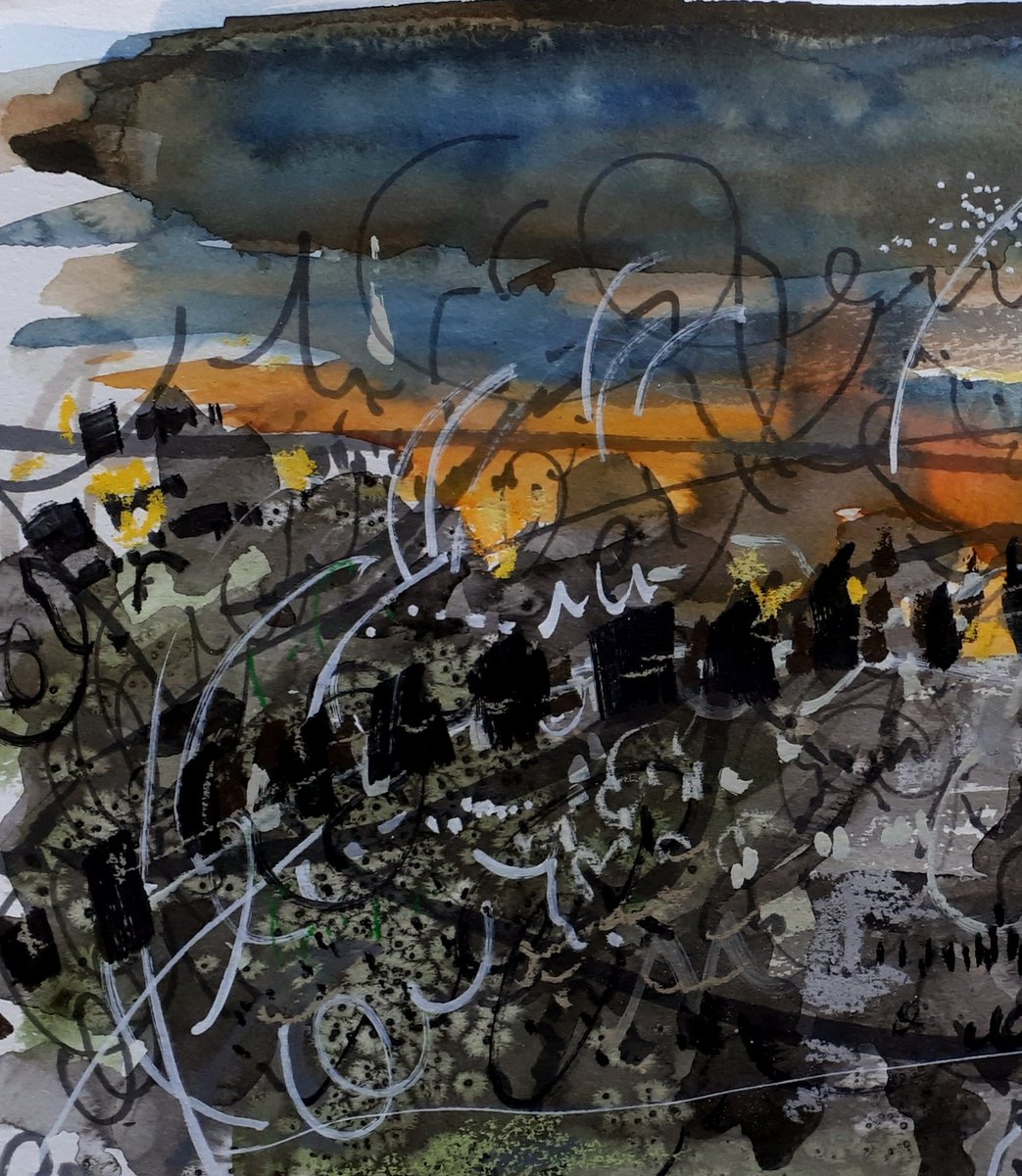 RavenesqueM's tweet photo. Happy #InternationalDawnChorusDay! Mine began by #sound #drawing alone in my #Croydon back #garden at 4am. Something rather magical about hearing the first #birdsong of the day. #dawnchorus2020  #listeningclosely #recordingsounds #markmaking #expressivemarks #mixedmedia #art https://t.co/ERAyvTx2TO