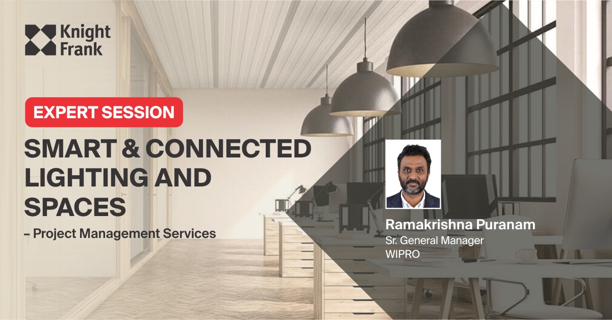 KnightFrank_IN's tweet photo. In our latest “Expert Session” we invited the Ramakrishna Puranam information on "Smart &amp; Connected Lighting Spaces"
#KnightFrankIndia #CorporateRealEstate #ProjectManagement #Architecture #Workspacedesign #buildingmanagement #project  #designsolutions  #IOT #IOTLighting https://t.co/WGfmHyBmVm