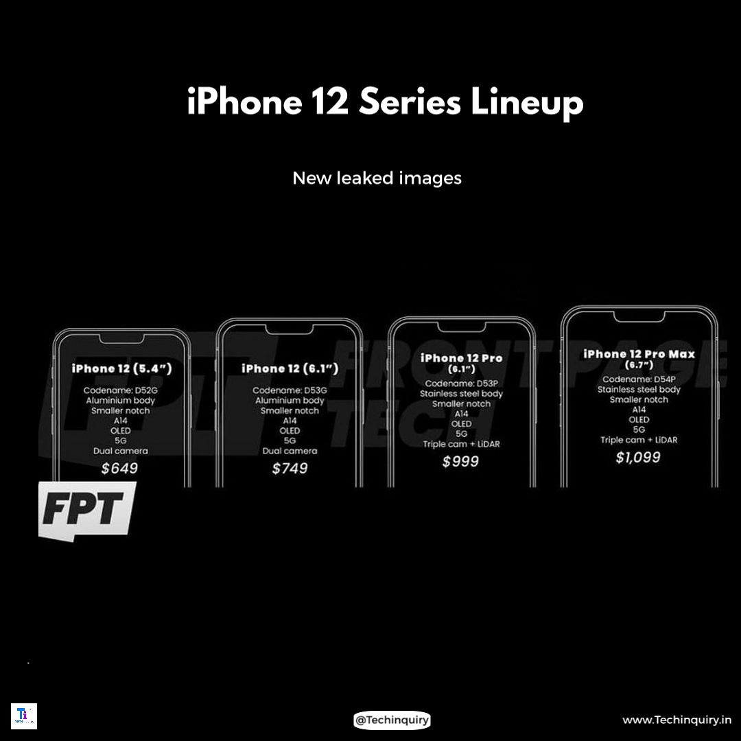 Techinquiryy's tweet photo. iPhone 12 series lineup what do you think about this line up comment below๐๐ป
___________________
Credit : FTP/ Youtube channel
#iPhone12 #iphone12pro #iphone12promax #iphone2020 #Techinquiry #iphone12series #Iphonese2 #iphonese2020 #iphonexr https://t.co/ZlwY5eHyA3