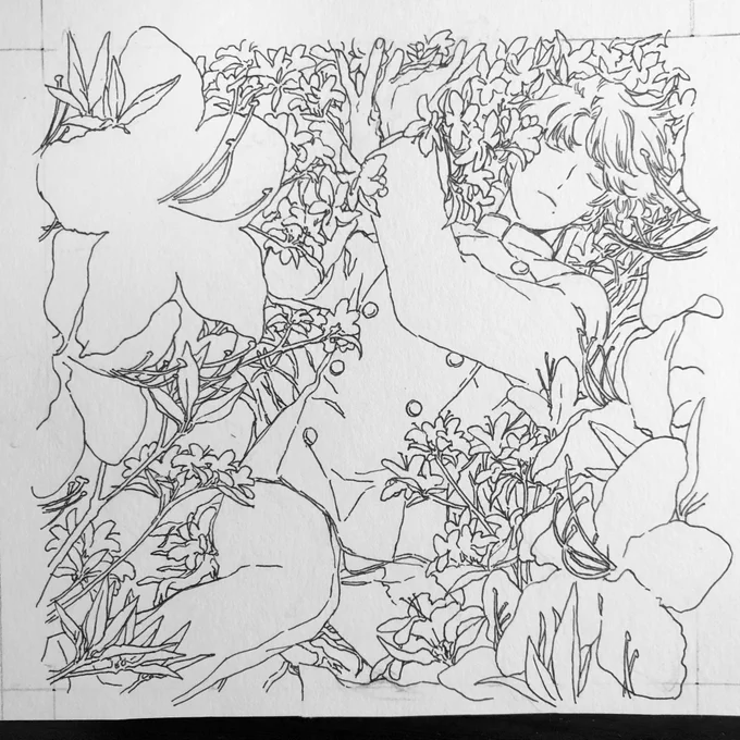 これから色を塗りますがおそらく線画がいちばんきれいなので先に弔っておきます 