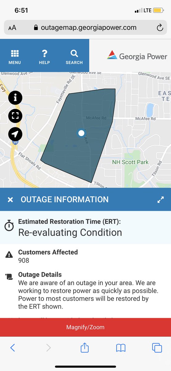 epcarey_'s tweet photo. @GeorgiaPower our power has been out since midnight 😫 After a few ERT changes, this ERT has been displaying for a few hours now. I’m sure your workers are doing their best (&amp; TY!!!) but would it be possible to share actual progress on the issue? Ie:trees down, fuse box blown,etc https://t.co/CzcB1oibOP