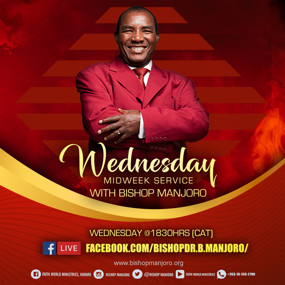 BishopManjoro's tweet photo. Get ready for a powerful and life-transforming service this Wednesday with Bishop Manjoro live on Facebook at 1830hrs (CAT). Don't miss out. Tell everyone. #WednesdayService #AbundaceOfGrace https://t.co/v3ZOfdbPB7