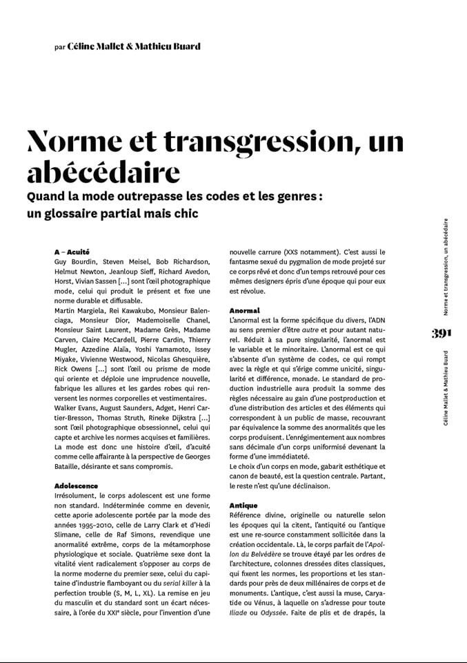 PatriceDUP's tweet photo. À RELIRE
Norme et transgression, un #abécédaire. Quand la #mode outrepasse les codes et les #genres : un #glossaire partial mais chic
Publié dans le N°1 de #Modespratiques l’article de Céline Mallet &amp; Mathieu Buard est disponible
ill. © Thibault Sarny
https://t.co/AVq6cqML2c https://t.co/Id2NUe1Wyp
