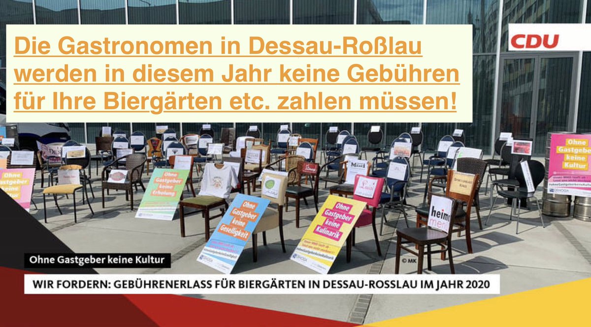 EikoAdamek's tweet photo. Auf unsere Anfrage erhielten wir die Info, dass in diesem Jahr #keine #Gebühren für #Biergärten vor Restaurants erhoben werden!
#malmachen
#klareLinie #klareworte #visitdessau #dessaueben #Bauhaus
#CDU #Stadtrat #DessauRoßlau #Ehrenamt #CDUlsa https://t.co/gltuSqzTGn