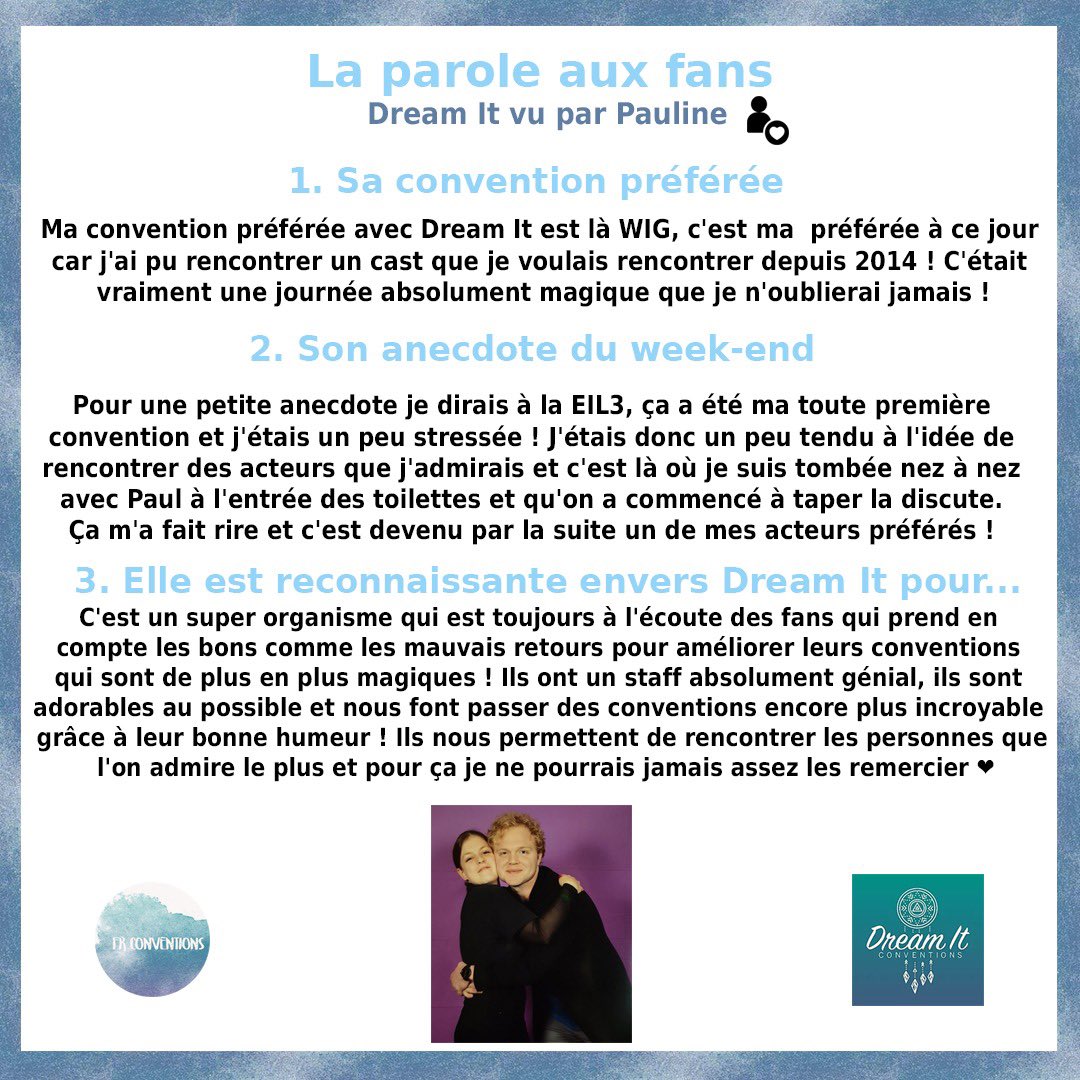 FrConventions's tweet photo. La #WIG et la #EIL3 à travers l’œil de Pauline 👁 https://t.co/3OJyMGDQhQ