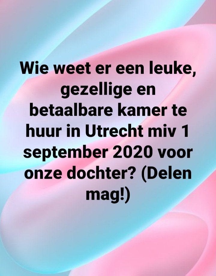 Kamer gezocht in Utrecht! Wie kan ons helpen? Mag ook voor 2 personen...kan ze het samen met een vriendin huren😉
