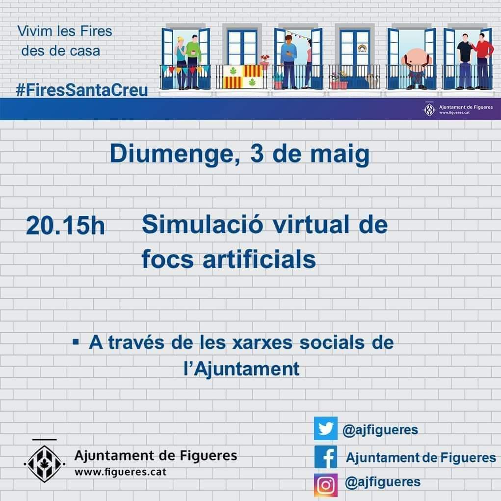ALladoSaus's tweet photo. 📣Avui, no ens quedarem sense castell de focs. 

🎉 Els viurem des de casa, a través d'una simulació virtual! 🎆

No us la perdeu! 

#FiresSantaCreu https://t.co/ZDQleFvbnr