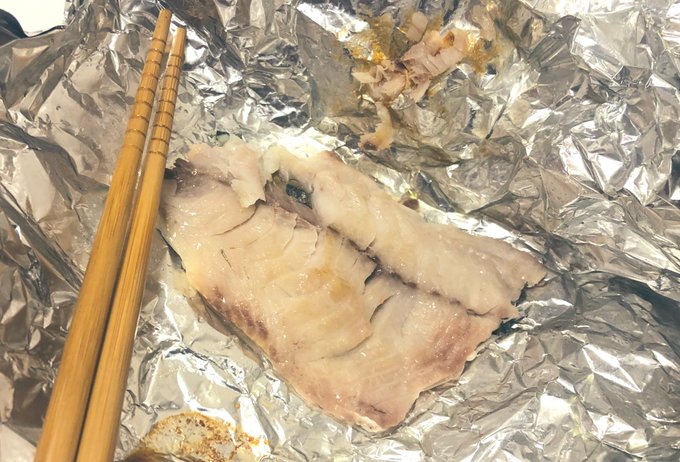 夜は鯵を捌いて焼きました🐟🔥 