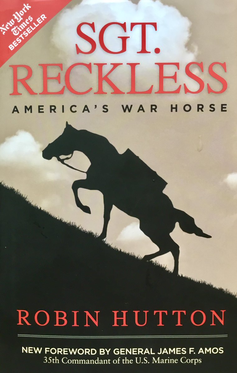 NedForney's tweet photo. Sgt. Reckless lives on in numerous memorials, including a bronze statue at the National Museum of the Marine Corps in Quantico & a monument in Korea near the DMZ. She is also remembered in the critically acclaimed book, "Sgt. Reckless: America’s War Horse,” by #RobinHutton. https://t.co/lNPVQmMQv4