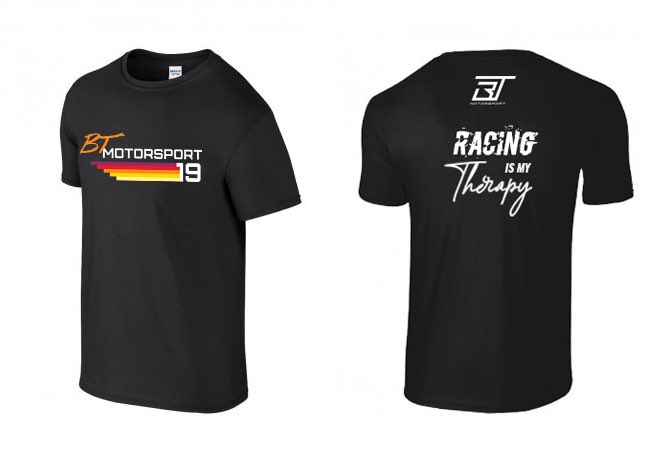 My BTMotorsport T-shirts are now available for £19 plus £3.50 p+p, there will be a charity donation to the <a href="/MindCharity/">Mind</a> of every purchase!
Sizes L-3xl available, click the link below to purchase! PayPal.me/btmerch19
