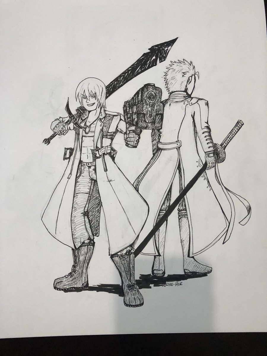 lynhue1's tweet photo. Devil May cry 3 The sons of Sparda. #Devilmaycry #DMC #devilmaycry3 #dante #Vergil #Capcom #adisankara #itsuno #myart #ink https://t.co/yFZ8edektV