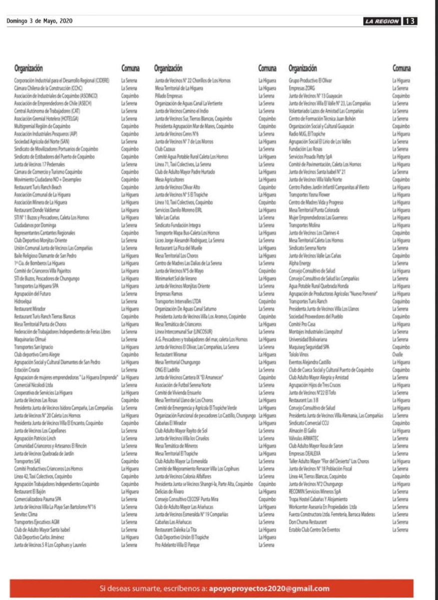 domingaahora's tweet photo. Somos muchísimos los que aportamos a Dominga ..vean la publicación en el diario https://t.co/nOTHir9ZIJ