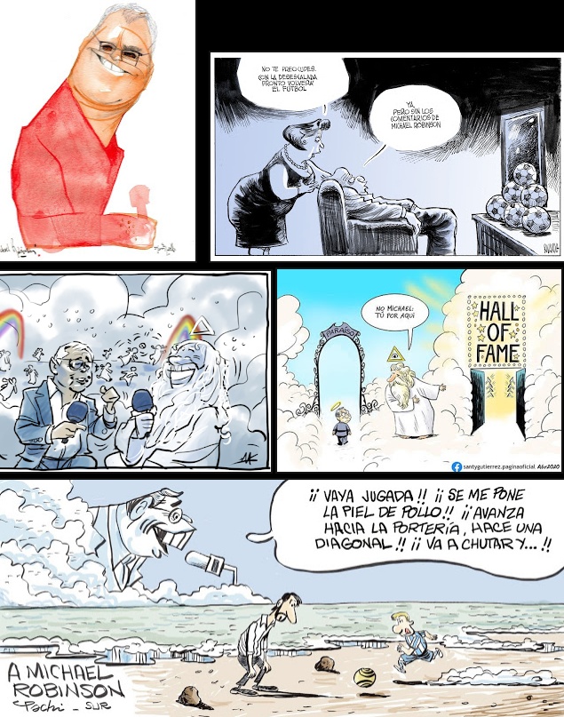 SieteSofi's tweet photo. Los homenajes gráficos a #Robinson en la #Prensa de esta semana: @a_sciammarella, @taverinez, @yesnocse, @santygutierrez, @Pachi_Idigoras, @javikatura, Argote 
@deia_eus, JJ Aós @NoticiasNavarra y @latiradeoroz

➕➡️https://t.co/W7yYaZBS9d

#DepRobinson #humor #cartoon https://t.co/woEDMeKyoV