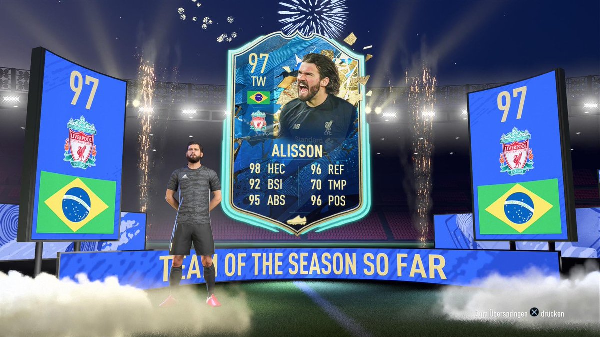 illmatic86's tweet photo. Hab aus den Ligen wo es keine Ligen SBCs gibt mit Ach und Krach 2 Gold Upgrades hinbekommen und im ersten ziehe ich einfach Alisson TOTS. ๐ง๐ท
Natรผrlich gestern De Gea Moments abgeschlossen, man kennt's. ๐
#FIFA20 #BPM #TOTSSF #GoldUpgrade https://t.co/sUFrJES2aJ