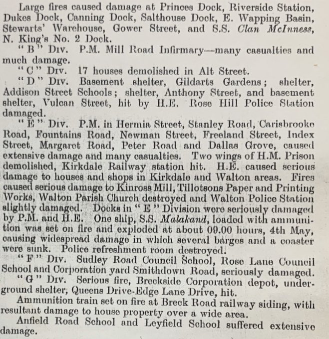 Here is an extract from the Watch Committee report detailing the destruction in Liverpool caused by the air raid on May 3rd 1941, 79 years ago tonight.