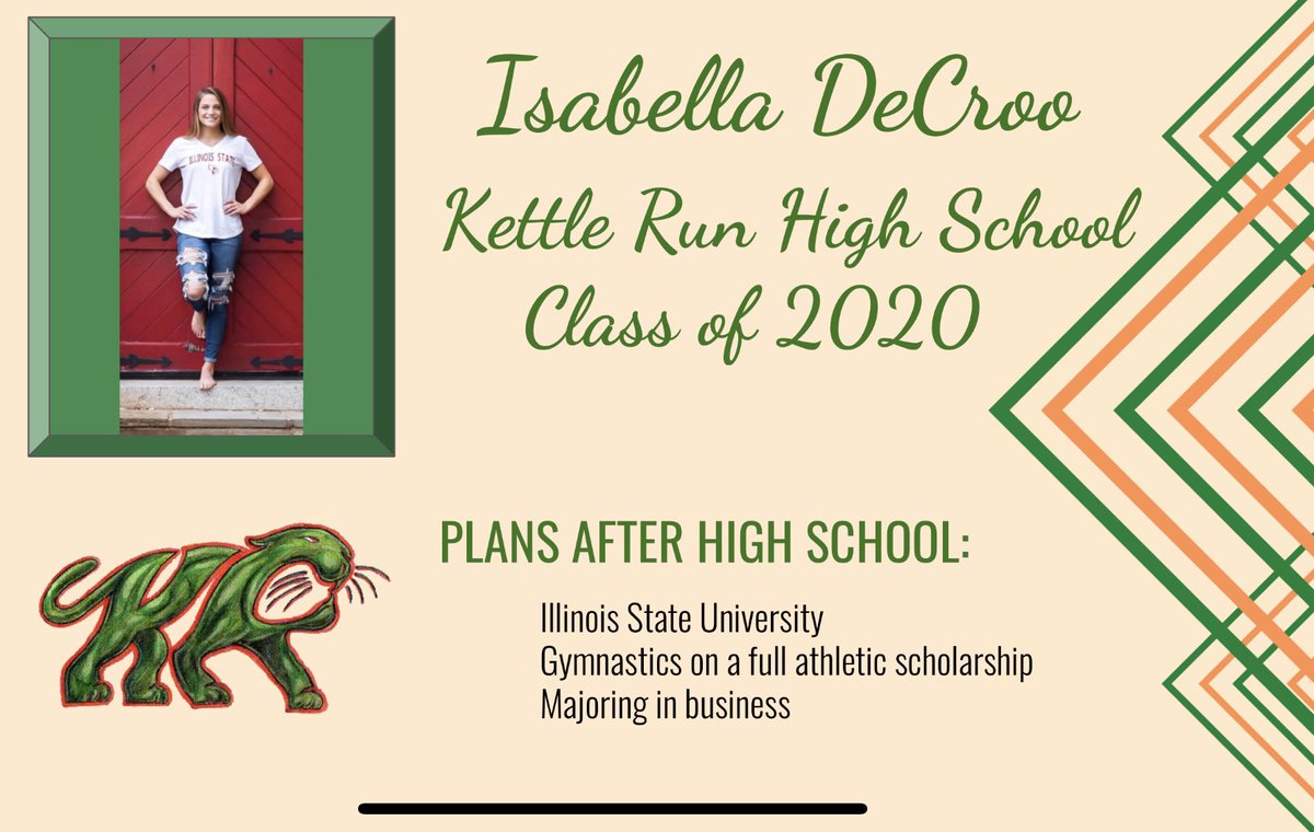 KettleRunSCA's tweet photo. #seniorsunday so we’re posting a bunch of senior spotlights today! Starting with Isabella DeCroo 🐾 #Krhsseniorspotlight #krhsseniors 🧡💚 https://t.co/xS2uWPNSOV