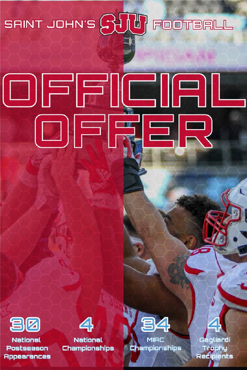 Truly blessed to receive an offer from <a href="/SJUFootball/">Johnnie Football</a> ‼️. Thank you <a href="/SJUFBCoachDumo/">Damien Dumonceaux</a>