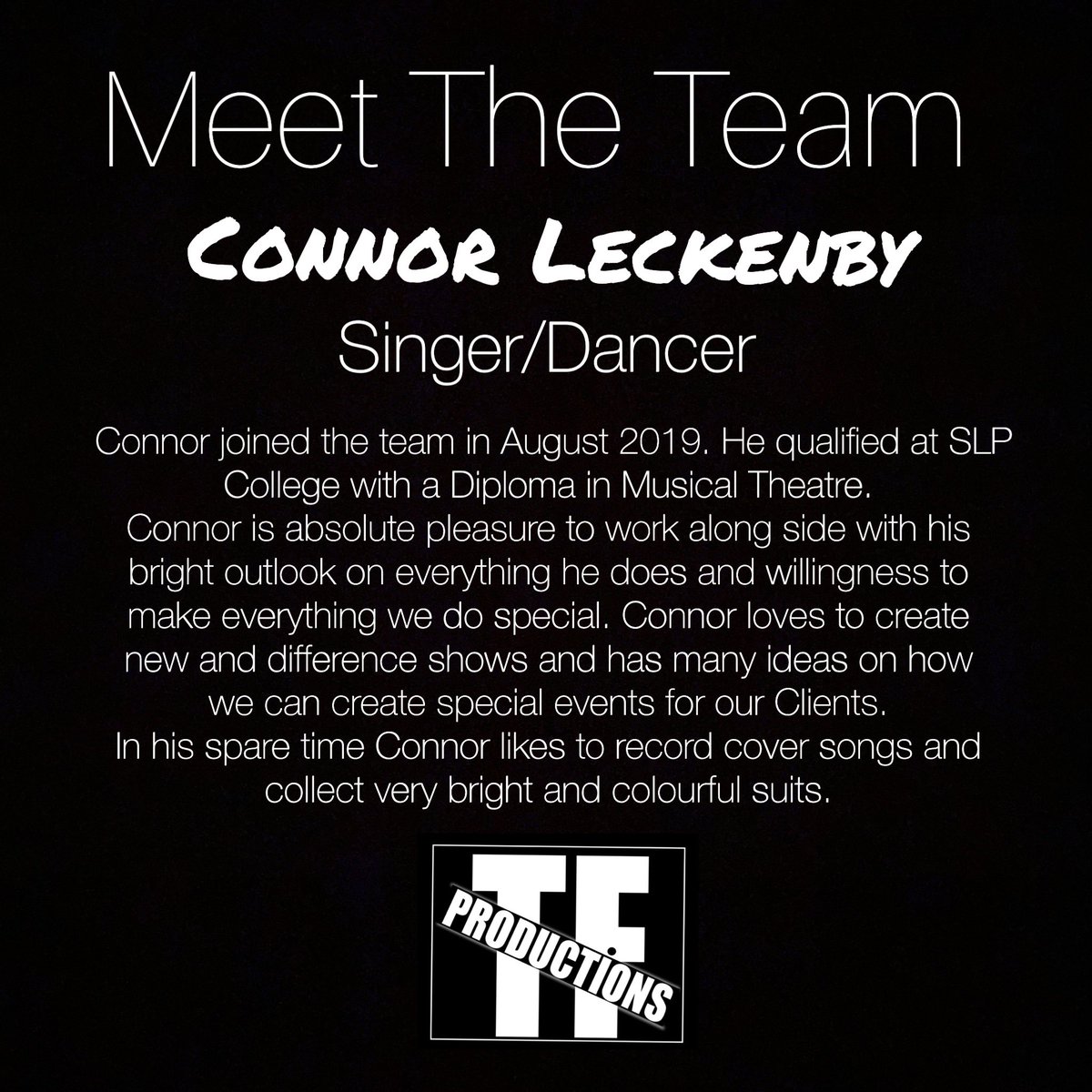 tfonstage's tweet photo. Meet the Team - I would like to introduce you all too Connor Leckenby

A true gentlemen and an asset to our team ❤️ https://t.co/u8WdgIpMtf
