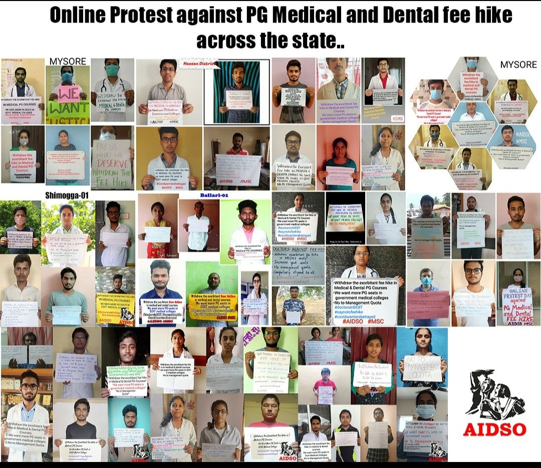 AgainstDoctors's tweet photo. Stop backstabbing the hands that heal. We condemn the hike in fees of MD/MS seats.
#doctorsinDEBT
#saynotofeehike 
#coronawarriorsbetrayed
@CMofKarnataka @mla_sudhakar @BSYBJP @siddaramaiah @sriramulubjp https://t.co/MzGwpoSNNF