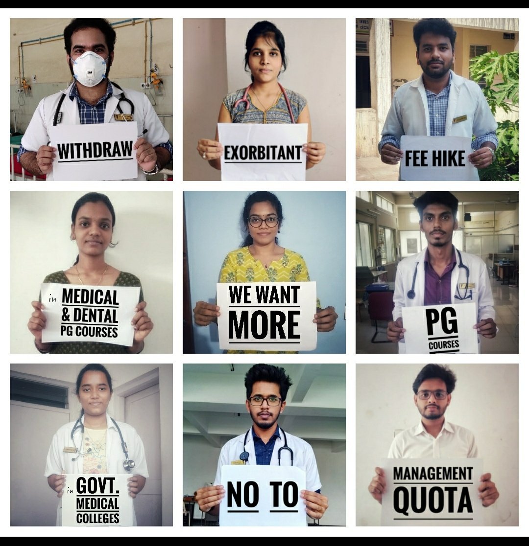 AgainstDoctors's tweet photo. Stop backstabbing the hands that heal. We condemn the hike in fees of MD/MS seats.
#doctorsinDEBT
#saynotofeehike 
#coronawarriorsbetrayed
@CMofKarnataka @mla_sudhakar @BSYBJP @siddaramaiah @sriramulubjp https://t.co/MzGwpoSNNF