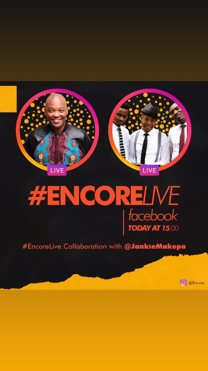 onpoint_records's tweet photo. EncoreLive on Facebook @15:00 with Jankie Makopa
EncoreLive on Intagram @16:00 with Jankie Makopa https://t.co/Dh7tO6yo4g