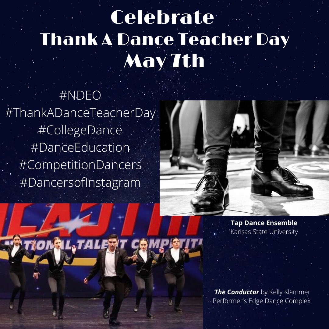 CoryJeanne's tweet photo. Good Morning and Happy Tap Sunday!Join @NDEOdance May 7th, as we celebrate "Thank A Dance Teacher Day" honoring Dance Teachers who make this American legacy possible!
#NDEO
#ThankADanceTeacherDay
#CollegeDance
#DanceEducation
#MenInDance
#CompetitionDancers
#DancersofInstagram https://t.co/eGIaUczFGf