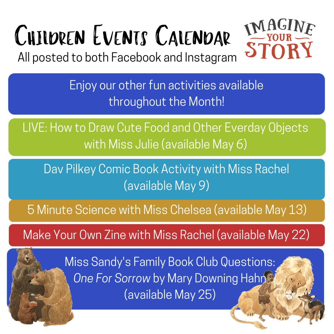 KirkwoodLib's tweet photo. The library may be closed, but KPL librarians are still working to bring you virtual programs! Check out our May Calendar of Events to see the Children, Teen and Adult virtual programs: https://t.co/MkimlPZuv7
#quarantinewithkpl #inkytheoctopus #athomewithkpl #stuckinside https://t.co/JvkqLMfJOn