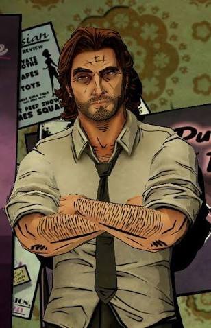 I also commissioned  @laudrawin to draw Bigby from the Wolf Among Us and she included my Cousland in the draw your friends' OCs in your style 