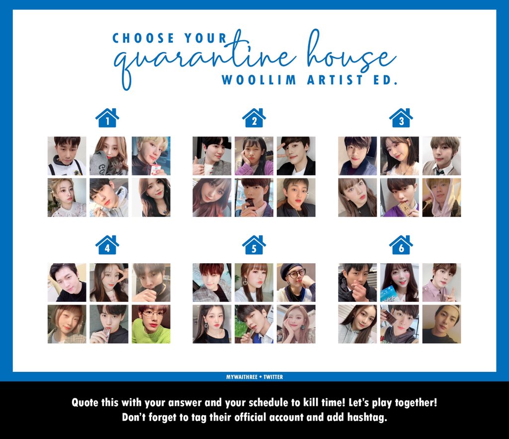 mywaithree's tweet photo. Qᴜᴀʀᴀɴᴛɪɴᴇ ʜᴏᴜsᴇ 🏡
Wᴏᴏʟʟɪᴍ ᴀʀᴛɪsᴛ ᴇᴅ.

𝗟𝗲𝘁'𝘀 𝗽𝗹𝗮𝘆 𝘁𝗼𝗴𝗲𝘁𝗵𝗲𝗿!

Choose your quarantine house and Qrt or reply below! Also tell me why you choose that house!

Have fun❤️

#Infinite #Lovelyz #GoldenChild #RocketPunch #Woollimz https://t.co/K9deKmWDS4