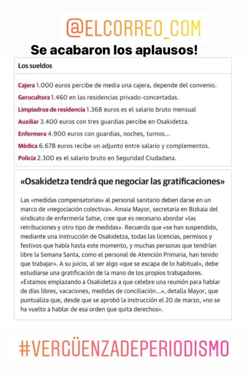 LandaluceAitor's tweet photo. Que os parece? Publicado hoy en el correo.
Datos inexactos respecto a los sueldos de los médicos...
Yo al menos no llego ni por asomo https://t.co/rcqUv7G8Ei