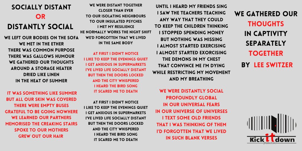 OUR FIRST SUNDAY SHARES POEM: 

"Socially Distant Or Distantly Social" 

BY <a href="/Lee_Switzer/">Lee Switzer-Woolf</a>