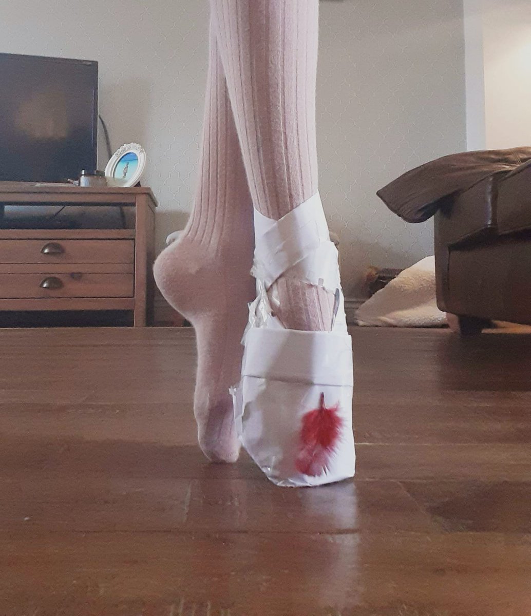 A pointe shoe made from paper for Lola's art homework. The Little Chapel is coming on too! @RSAPrincipal <a href="/RSA_Art_Dep/">RSArt Department</a>