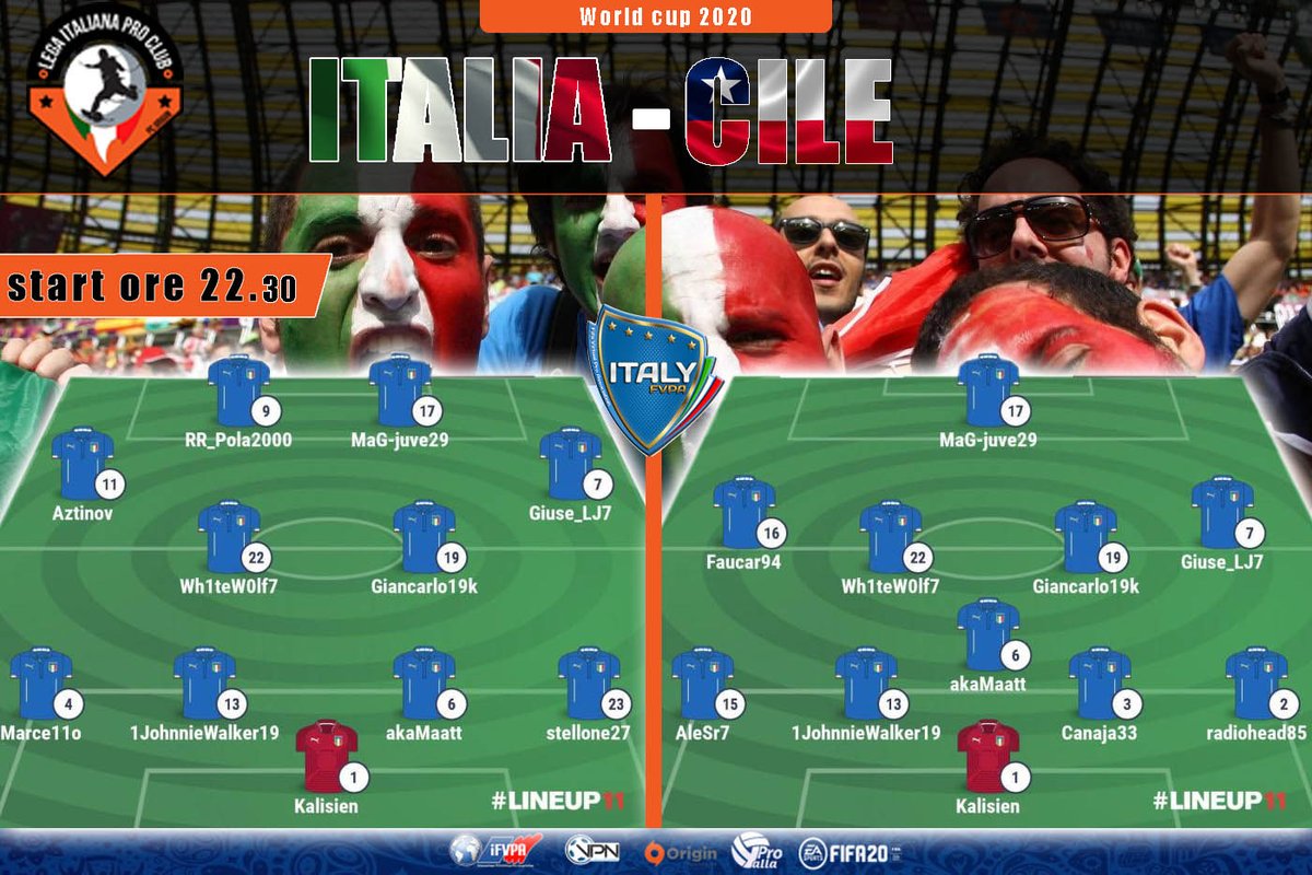 proleagueit's tweet photo. 🏆World Cup 2020 [PC]🏆@iFVPA 

❗️#NazionaleDelPopolo 
❓Dentro o fuori?

🇮🇹Italia-Cile🇨🇱
📆Tonight
⌚️22.30
📺🔴Live Radio: https://t.co/ubrN5NSkp9 🎙️
✍️info
🖥️#ComeToPC #OneWorld

@OffSidePage_ @FVPA_net @FvpaW @RTduCP @NewsProclub @RTAllProClub @RTproclub @_Mau1O_ @Mercato_FVPA https://t.co/cRVSCgN9Fe