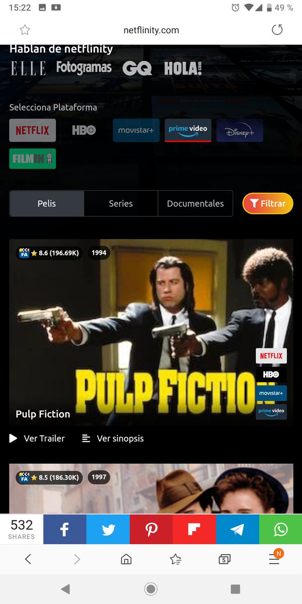 SMNico's tweet photo. @SoyUnaGafapasta Quizás esto te pueda resultar interesante... @netflinity En esa página puedes buscar por plataforma, años, puntuación Film Affinity. Esta fenomenal!!! https://t.co/wZORnxEure